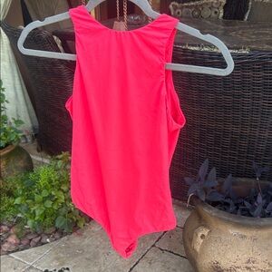 SKIMS hot pink/coral neon body suit